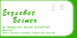 erzsebet beiner business card